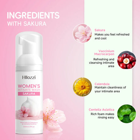 WOMEN'S INTIMATE WASH SAKURA,Deeply cleanses with rich foam, gently cares for skin, controls odor, and cleanses intimate areas.