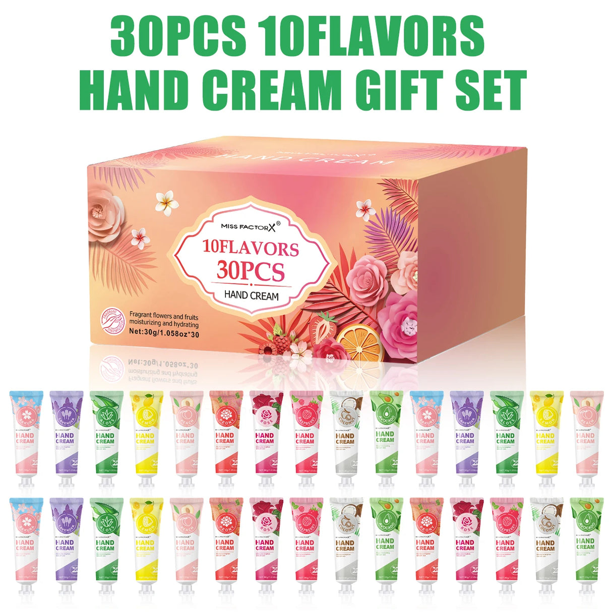 30 Pack Scented Hand Cream Gift Kit, Non Greasy Hydrating Lotion, Daily Hand Care for Home Travel and Holiday Gifts