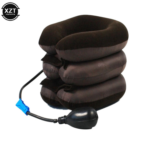 Neck Massager 3 Layer Inflatable Air Cervical Neck Traction Support PainStress Relief Neck Collar Pillow Neck Stretching Brace