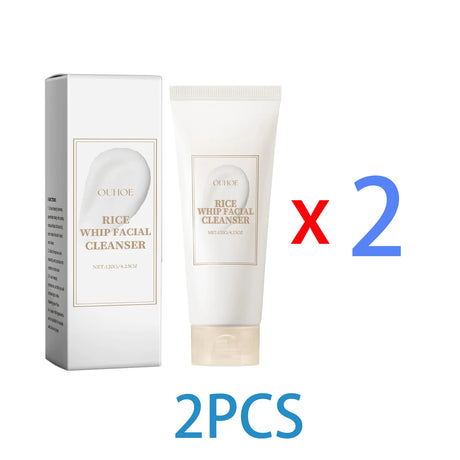 Rice Milk Cleansing Foam 120g Gentle Facial Wash Deep Cleanse Rice Extract Hydrating Non Drying Rich Lather for Soft Bright Skin