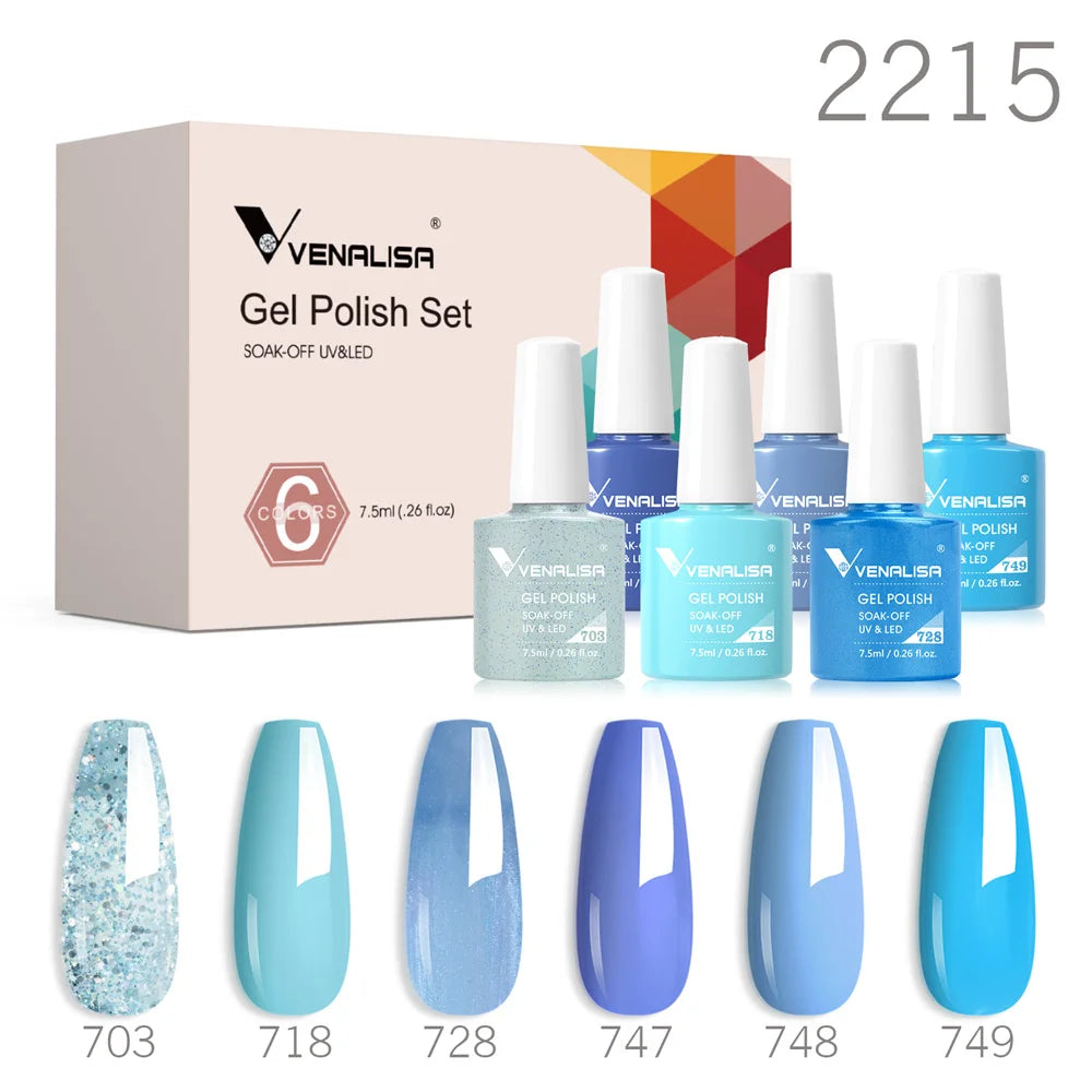 Venalisa Color Nail Gel Polish Kit Jelly Pink Semi-transparent HEMA FREE Self Leveling Nude Natural Pink Nail Manicure Set