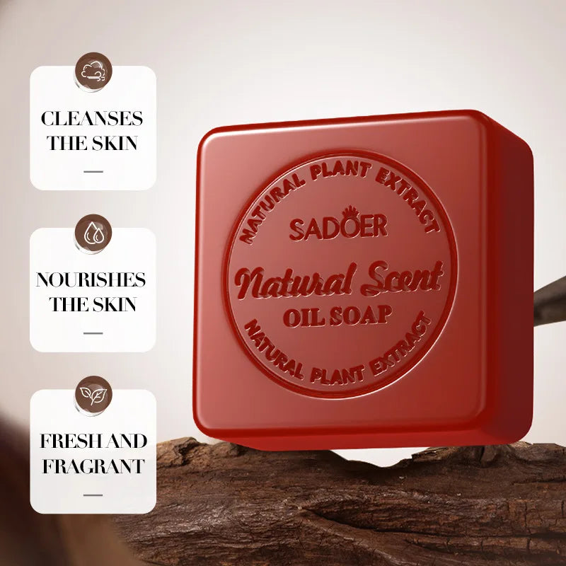 Sandalwood Handmade Soap for Women Deep Cleansing Body Whitening Essential Oil Shaving Soap Skin Lightening Foam Cleaner