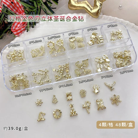 Conch Shell Coconut Tree Mermaid Tail Star Butterfly Heart Rhinestone Bowknot Christmas Snowflake Nail Art Accessory Decorations