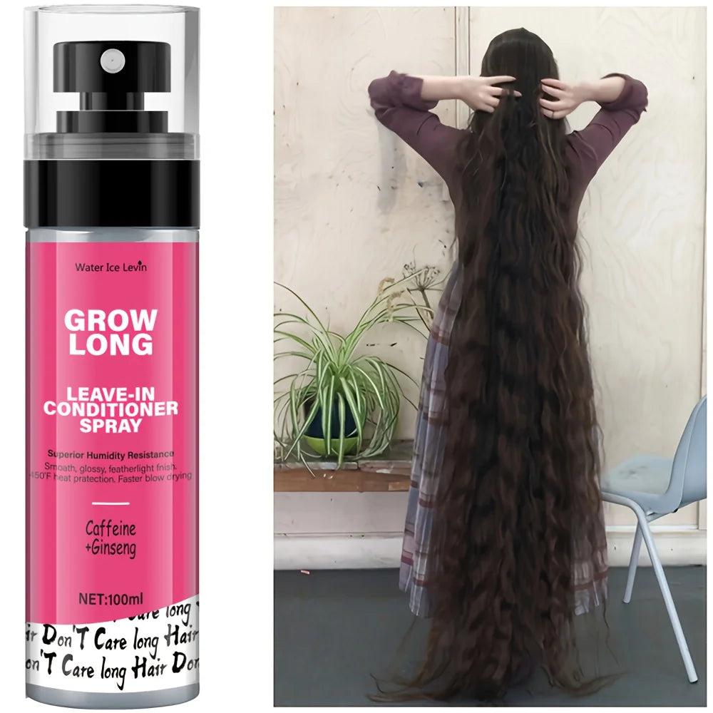 Leave-In Conditioner Spray and Smoothing Agent, Long-Lasting Biotin - Anti-Frizz Deep Conditioner for Split Ends and Breakage - with Vitamin E, Caffeine, and Ginseng, Suitable for Curly, Dry, and Damaged Hair