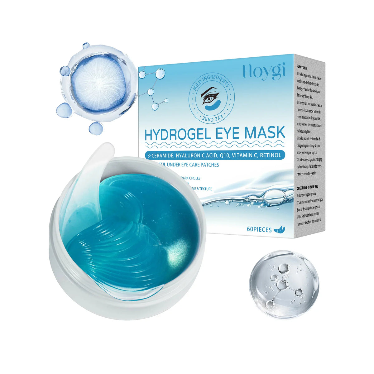 60PCS Retinol Eye Masks Firming Eye Bags Anti Dark Circles Fine Lines Removal Moisturizing Anti Wrinkle Skin Care Eye Patches