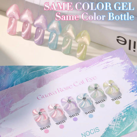DOULINGDAI Cat Eye Gel Nail Polish Set with Magnet for Green Blue Pink Glitter Holographic Cat Eye, Salon Gel Manicure and Nail Art DIY at Home, Minty Fresh