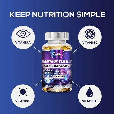 Men's Multivitamin Supplement - Enhance Immunity, Boost Energy and Endurance, Promote Overall Health