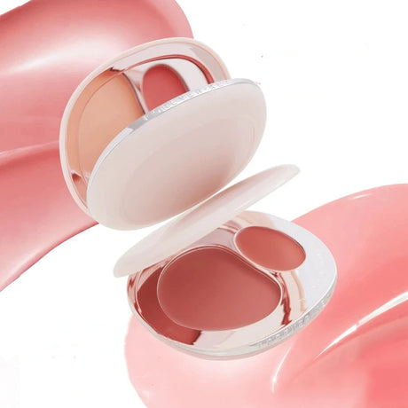 Foreverkey Double Color Blush Plate Water Light Blusher Highlight Cream Long Lasting Natural Brighten Peach Pink Rouge Makeup