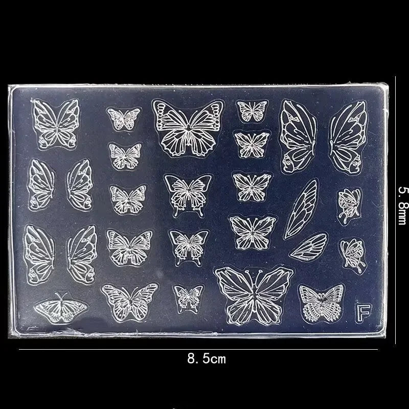 1pc Butterfly Sweater Snowflake 3D Acrylic Mold Photo Frame Silicone Nail Art Nails DIY Nail Art Templates Nails Mold