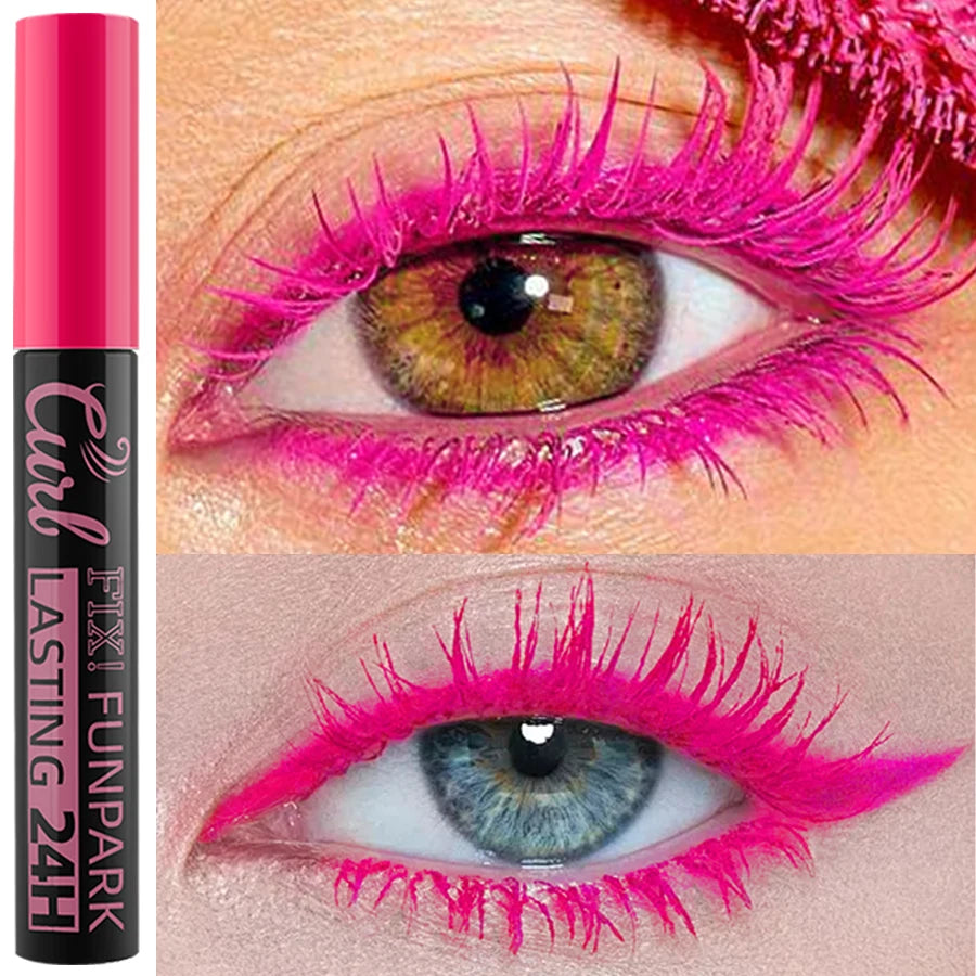 9 Color Mascara Thick Curl Waterproof Natural Eyelash Long Lasting Blue White Green Pink Black Eye Makeup Korean cosmetics
