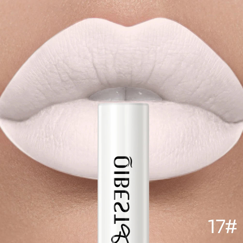 QIBEST Sexy Red Matte Lip Gloss Long Lasting Velvet Liquid Lipstick Lip Makeup Women Beauty Nonstick Cup Waterproof Lipgloss Hot