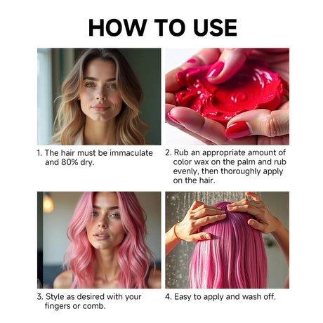 Temporary Hair Color Wax Coloring Styling Pomade Mild White Covering Nourishing Hair Clay Color Cream Gel Hair Dye Mud Easy Wash