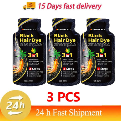Pure Natural Herbal Hair Dye Shampoo Change Hair Color Cover Gray Hair White Hair Treatment Bubble Plant Hair Dye Hair Care New