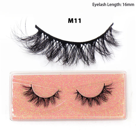 LEHUAMAO 12mm-15mm Short Natural 3D Mink Lashes Fluffy Wispy False Eyelashes 100% Cruelty Free Eyelash Extensio Face Makeup