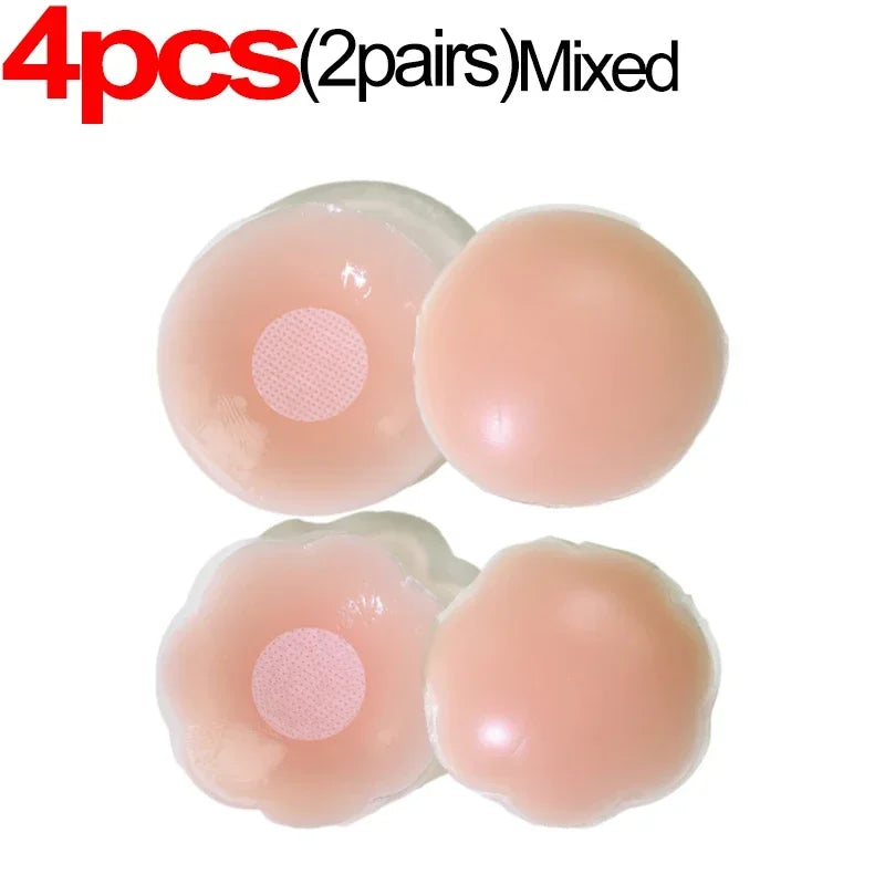 2/20pcs Silicone Nipple Cover Reusable Women Breast Petals Lift Invisible Pasties Bra Padding Stickers Patch Boob Pads Adhesive