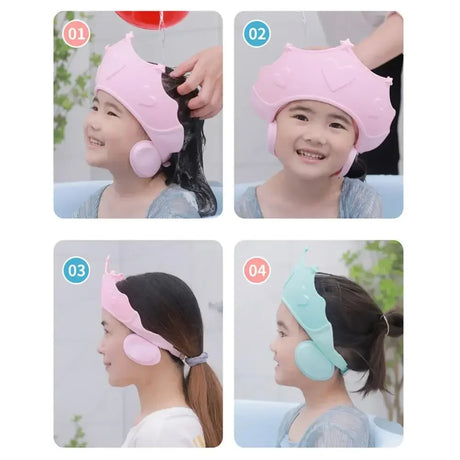 Children Shampoo Bathing Adjustable Hair Wash Hat Shower Protect Head Cover Baby Shower Soft Cap For Kids Ear Protection Safe