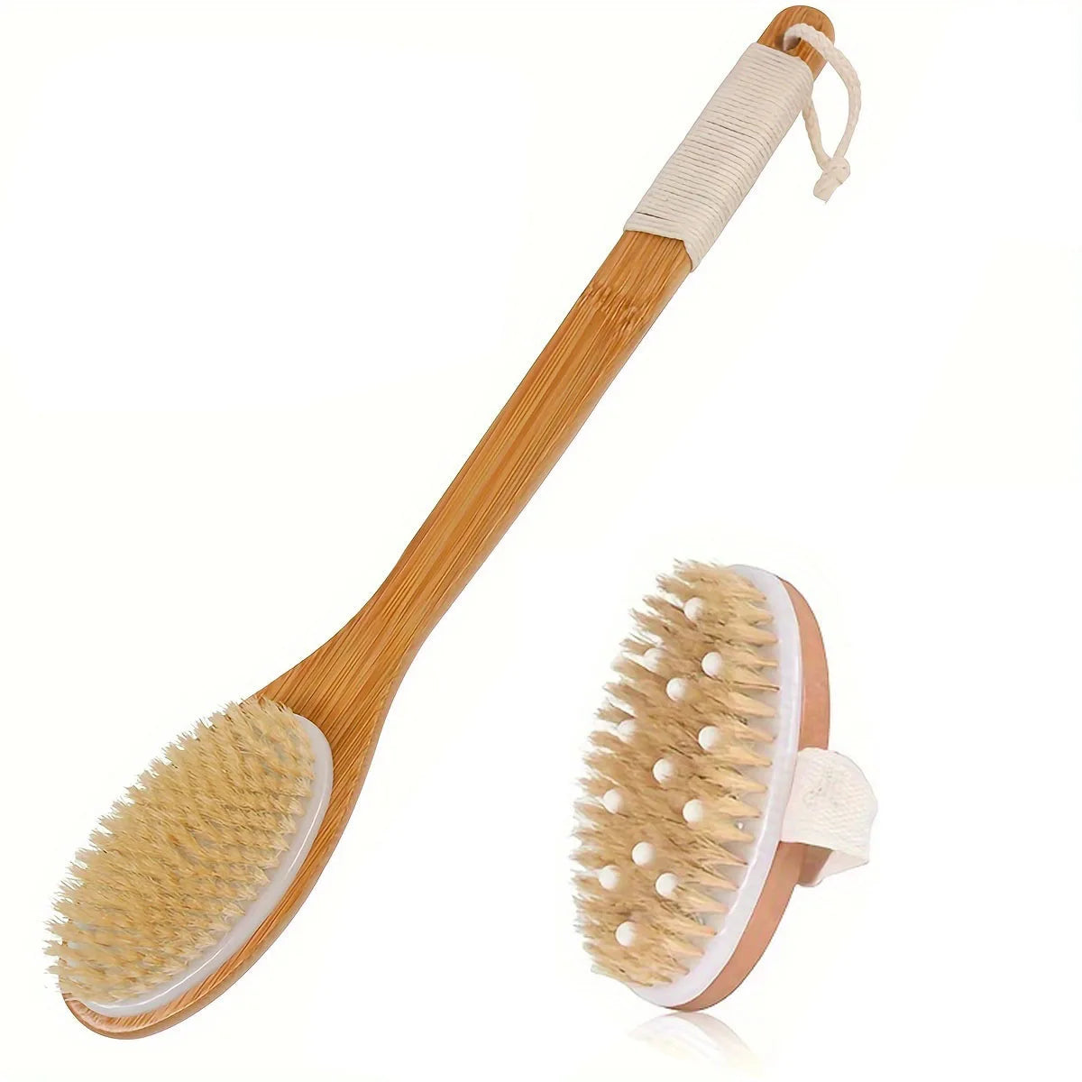 Body Dry Brush, Hard Shower Brush, Exfoliator, Male and Female Bath Tool, Used for Wet or Dry Brushing, Long Handle