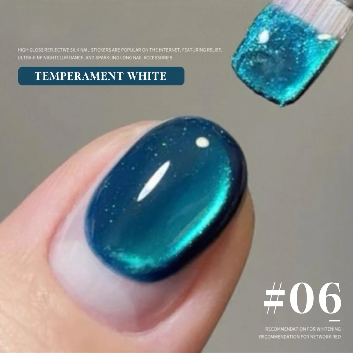 MN 1-20pcs 12ML Pink Gold Cat Eye Ocean Bubble Glass Beads Cat Eye Gel Nail Polish Blue Nails UV Light Nails Green Nails
