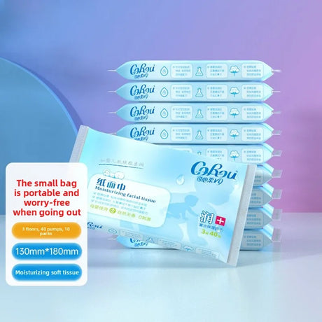 Portable Baby Cloud Soft Towel Moisturizing Cream Paper Towel Dry Wet Use Two Purpose Soft Packaged Facial Towel by Corou