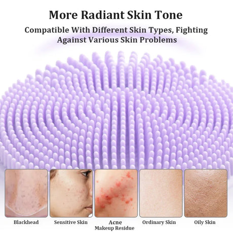 Sonic Waterproof Facial Cleansing Brush Rechargeable Scrubber Exfoliating Vibrating Deep Clean Face Cleaner Skin Care Tool