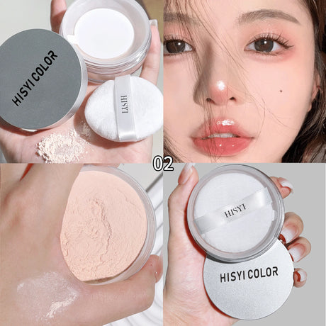 Waterproof and sweat-proof loose powder, brightens complexion with highlighting and whitening effects, matte finish.