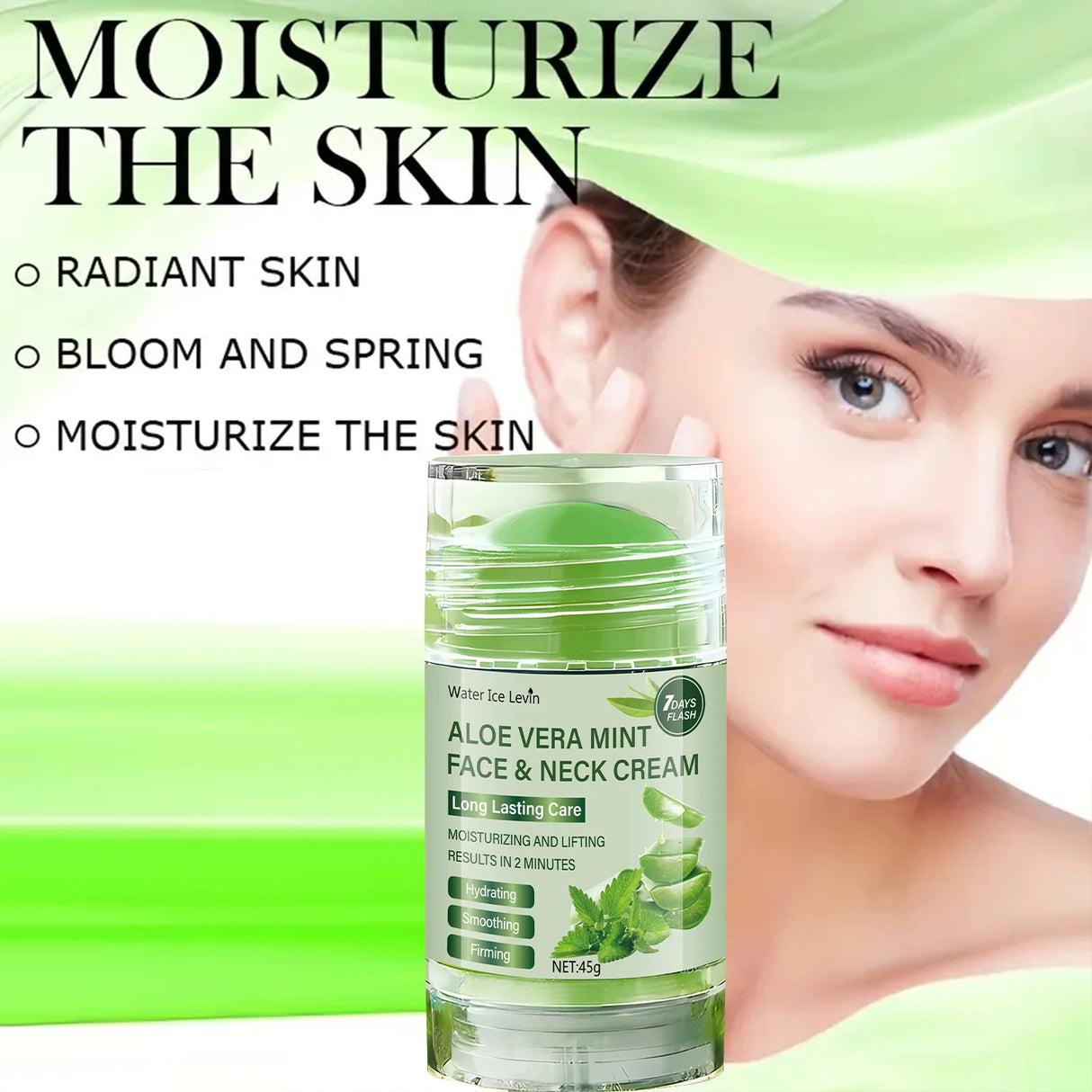 45g Aloe Vera Facial Firming Cream, Natural Aloe Vera Essence, Gentle and Skin-Friendly, Effectively Reduces Fine Lines, Tightens Skin, and Moisturizes Skin