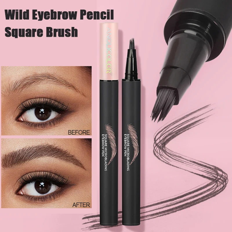 Velvet Wild Eyebrow Pencil Square Angled Brush Multifunction 3D Brow Dye Cream Hairline Anti-smudge Waterproof Eyebrow Tint Pen