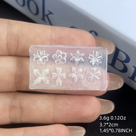 Ice Flower Nail Silicone Mold Lily Five-Petal Flower Nail Transparent Mold 3D Pink Floral Shape Decoration Manicure Design Tools