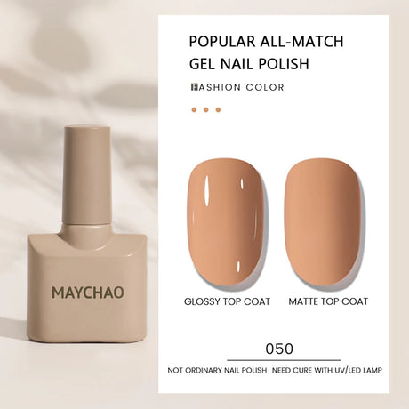 MAYCHAO Gel Nail Polish 12ML Full Coverage Base Top Coat Soak Off Gel Polish UV LED Gel Semi Permanent Varnishes Design Nail Art