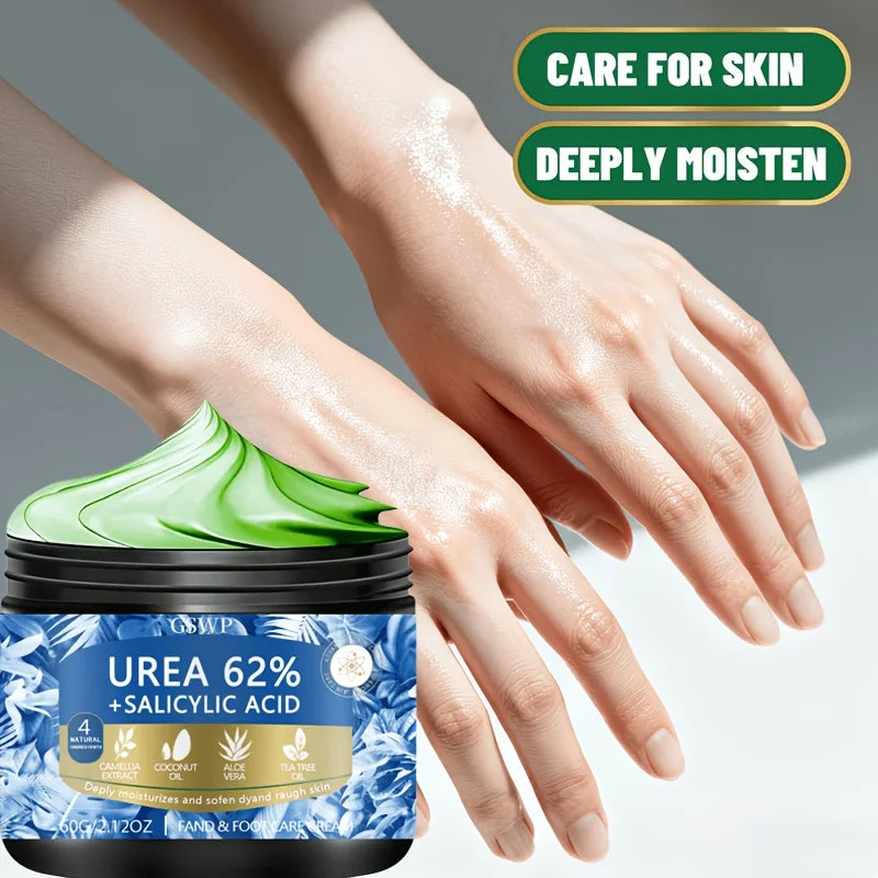 GSWP Urea Salicylic Acid Hand & Foot Moisturizing Cream, Containing Aloe Vera & Tea Tree Oil, Nourishes Dry Skin. 60g/120g