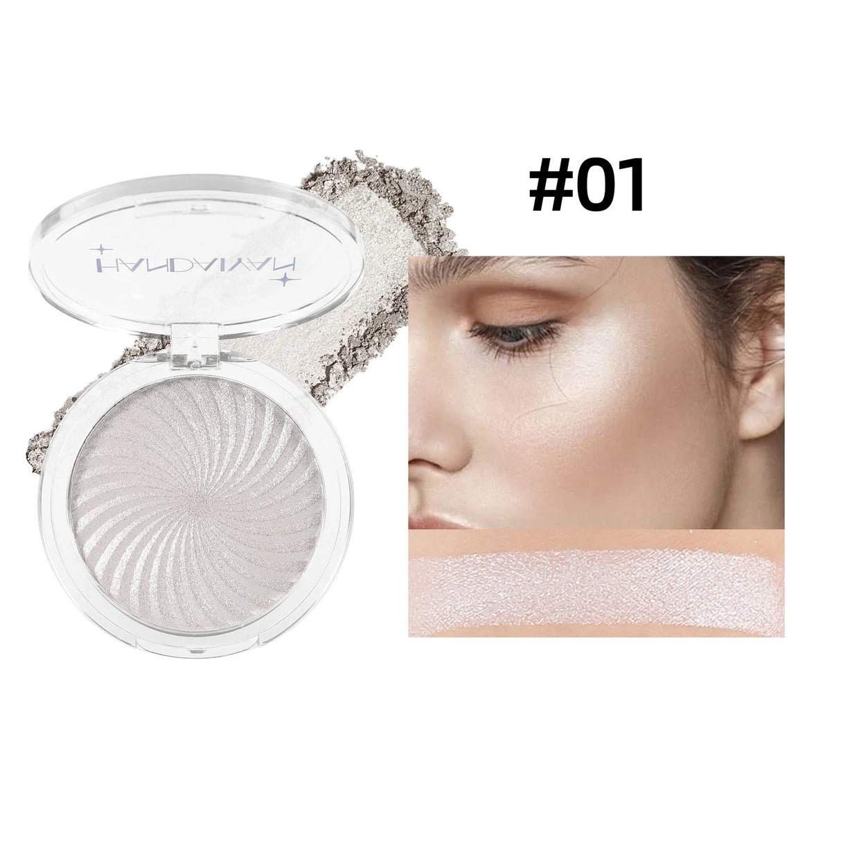 Diamond Highlighter Pearly Powder Palette Glitter Fine Shimmer High Gloss 3D Natural Face Contour Waterproof Long Lasting Makeup