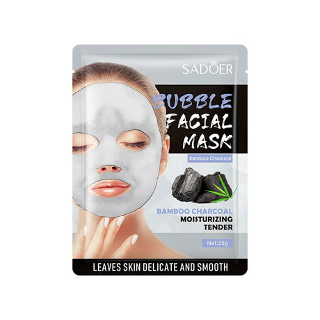 20 Pieces of Bamboo Charcoal Bubble Mask, Moisturizing and Nourishing, Deep Cleansing, Gentle and Skin-Friendly Texture, High-Fitting Mask That Can Purify and Soften the Skin