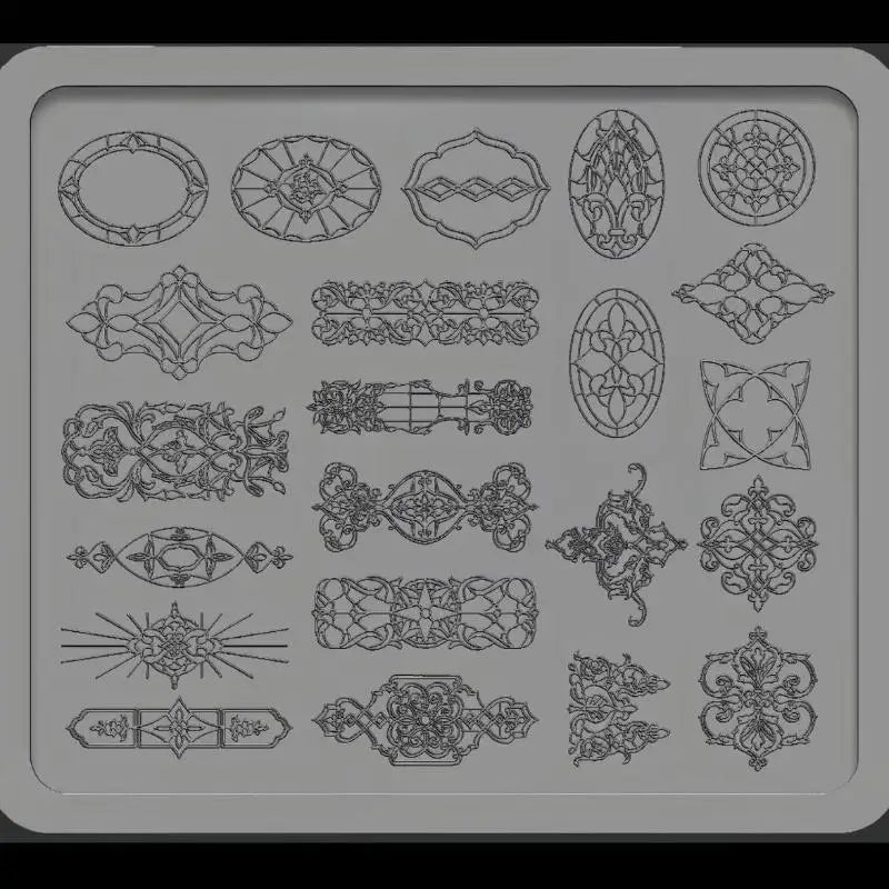 3D Silicone Nail Art Mold for DIY Manicure European Style Retro Lace Design Transparent Decorative Template