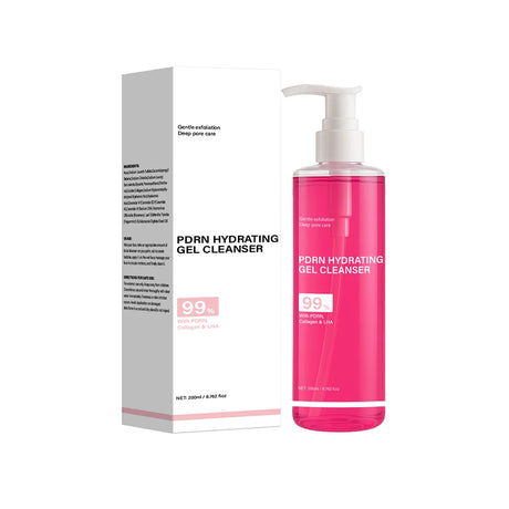 PDRN Hydrating Gel Cleanser, Salmon Pink Foam Cleansing Gel with PDRN & Collagen,Deep Cleansing,Gentle and Non-irritating, 200ml