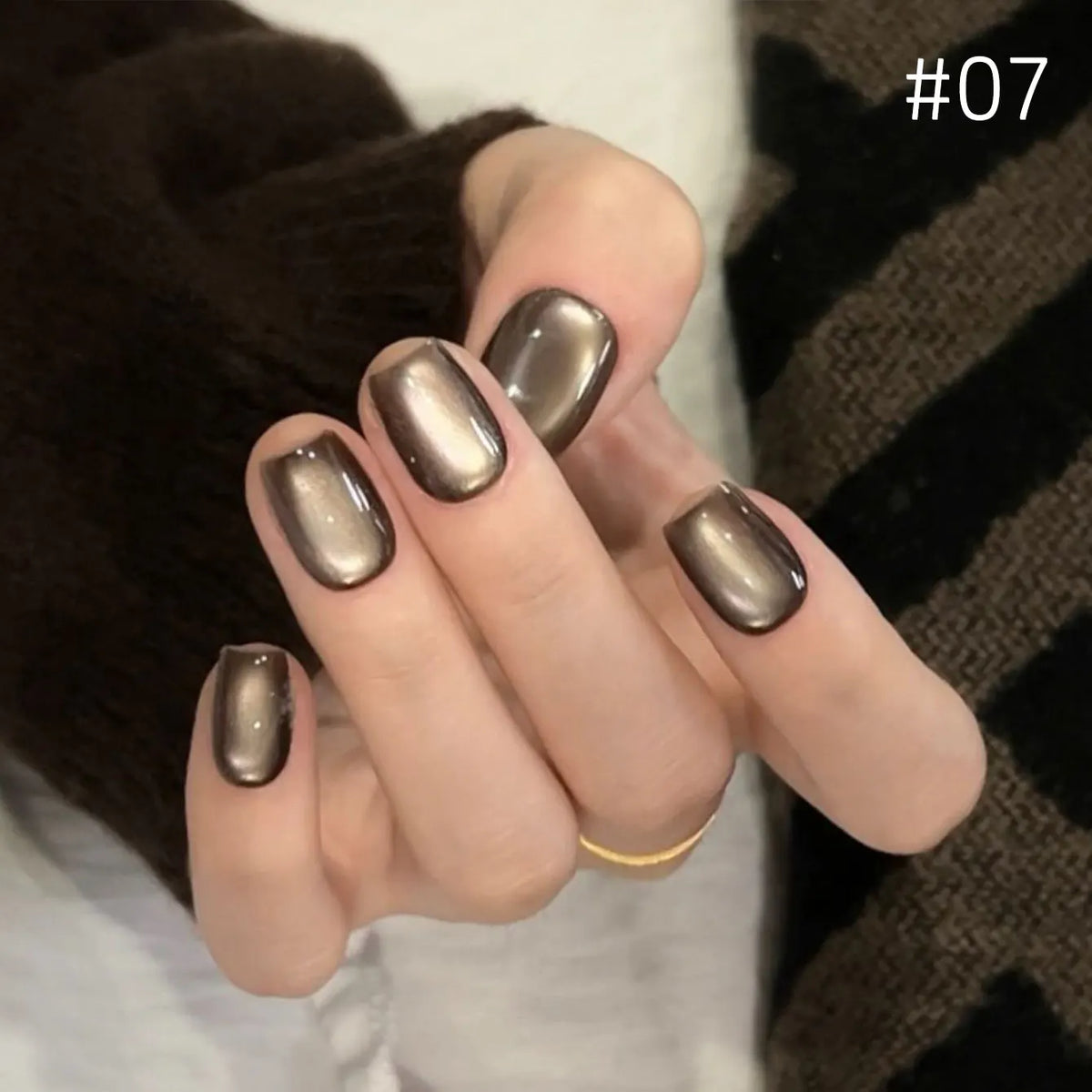 12ml 1-21pcs Brown Gold Cat Eye Gel Nail Polish Hot Selling Winter Whitening Magnet Gel Polish Gold Nails Nail Supplies Nail Art
