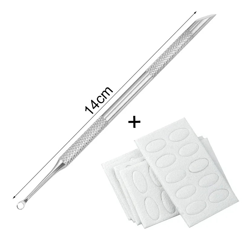 Nail Circle Beveled Head Stainless Steel Cuticle Pusher Nail Art Sanding Tablet Manicure Sticks Tool for Salon Nails Accessories