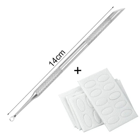 Nail Circle Beveled Head Stainless Steel Cuticle Pusher Nail Art Sanding Tablet Manicure Sticks Tool for Salon Nails Accessories