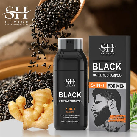Hair Color Shampoo Instant Coloring Shampoo Cover Gray White Hair Concealer Natural Black Color for Men Women Hair Dye Coloring