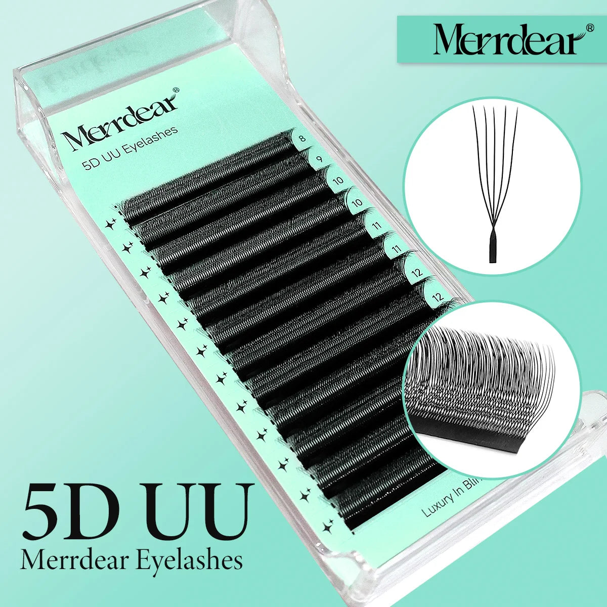 Merrdear C/D U-Shaped 2D/3D/4D/5D/6D Mix 8-15MM False Eyelashes Professional Handmade Natural Volume Lashes Supplies