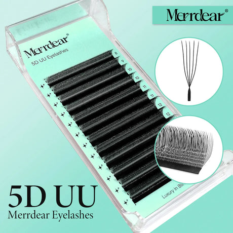 Merrdear C/D U-Shaped 2D/3D/4D/5D/6D Mix 8-15MM False Eyelashes Professional Handmade Natural Volume Lashes Supplies