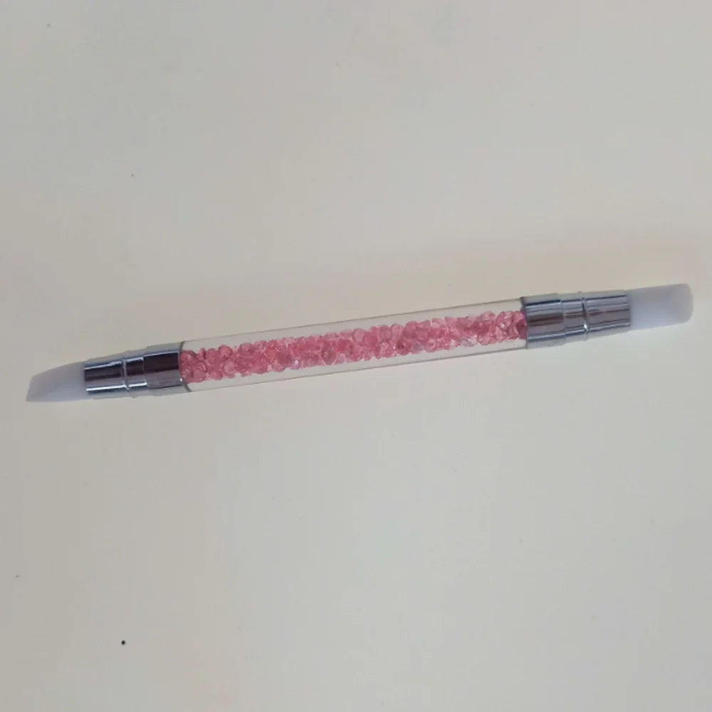 1/5pcs Double Head Silicone Nail Art Dotting Pen Rhinestone Gem Picker Wax Pencil Nail Dotting Tools Polishing Drawing Nail Tool