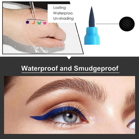 Dual-Ended Color Pattern Stamp Eyeliner, Waterproof
