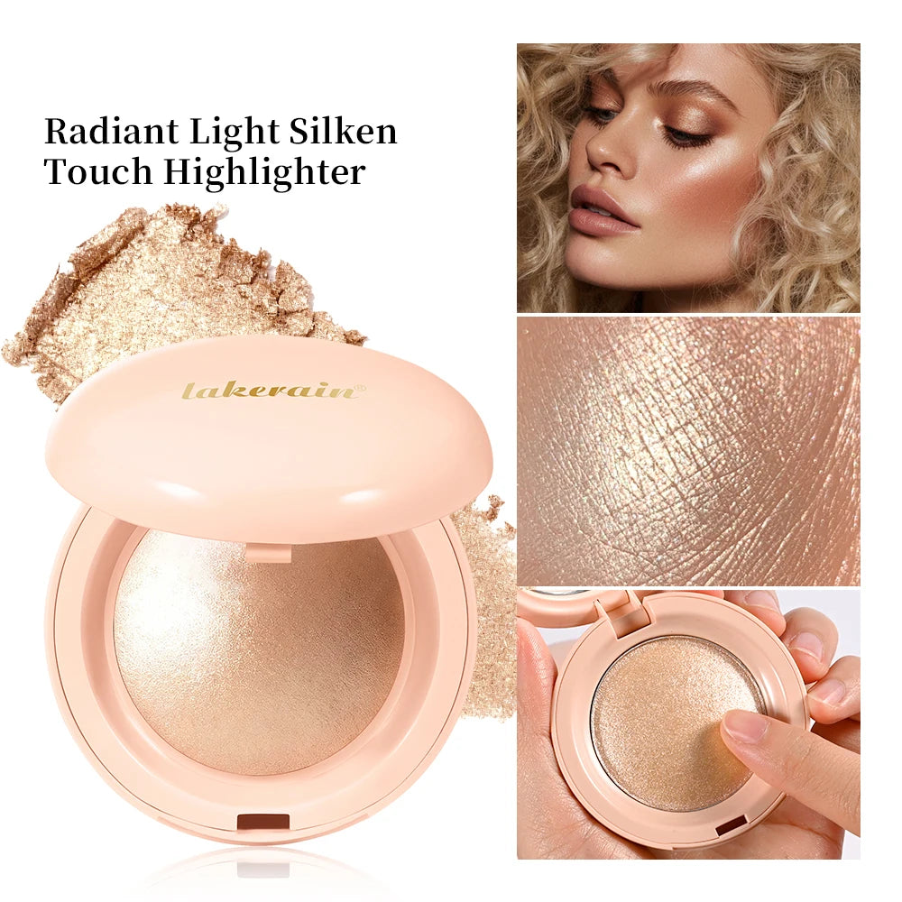 Face Highlighter Powder Instant Silky Skin Glow Long Lasting Waterproof Baked Shimmer Illuminator Makeup Contouring Glitter