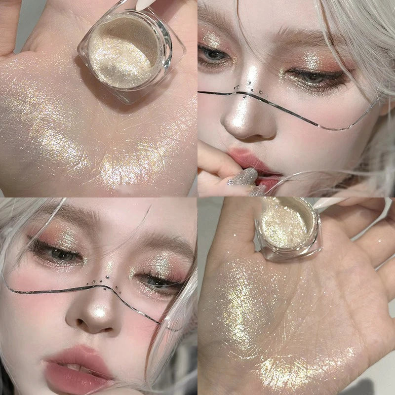 Diamond Purple Liquid Gel Eyeshadow Pearl Glitter Body Highlighter Sequins Monochrome Shimmer Brighten High Gloss Quick Drying