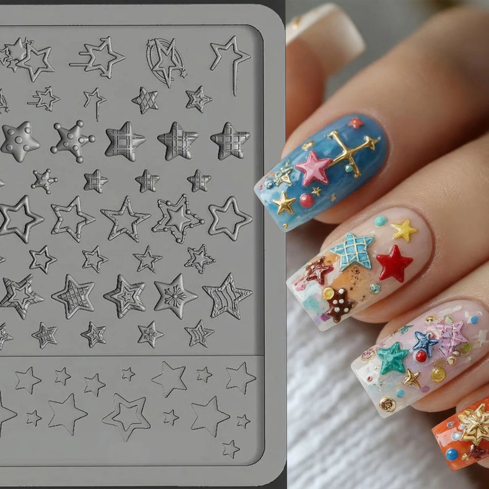 Cute Wings Nail Art Silicone Mold 3D Angel Wings Design Molds Reusable Clear Manicure Template DIY Charms Gel Wings Wedding
