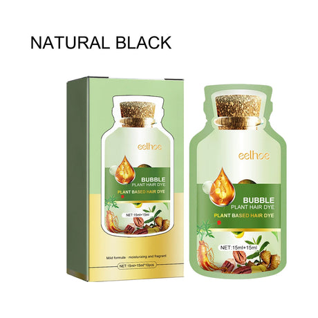 EELHOE Natural Plant Hair Dye Care Coloring Hair Long Lasting Convenient Protection Bubble Plant Hair Dye Shampoo Foam 10Pcs/Box