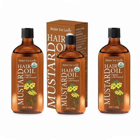 Organic Cold Pressed Mustard Hair Oil - Hyaluronic Acid & Vitamin Infusion, Deep Nourishment, Winter Hydration Therapy