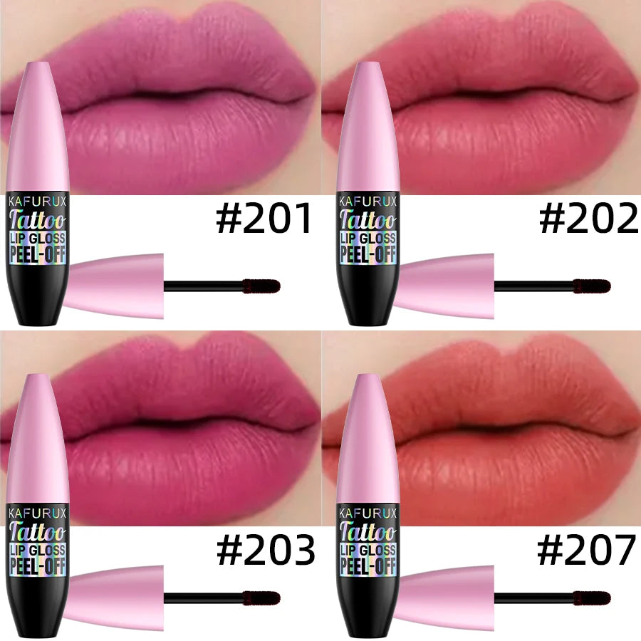 7 Colors Waterproof Lip Tint Peel Off Lip Liner Tattoo Lipgloss Long Lasting Matte Pink Red Brown Contour Makeup Lips Stain Gift