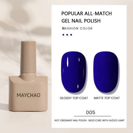 MAYCHAO Gel Nail Polish 12ML Full Coverage Base Top Coat Soak Off Gel Polish UV LED Gel Semi Permanent Varnishes Design Nail Art