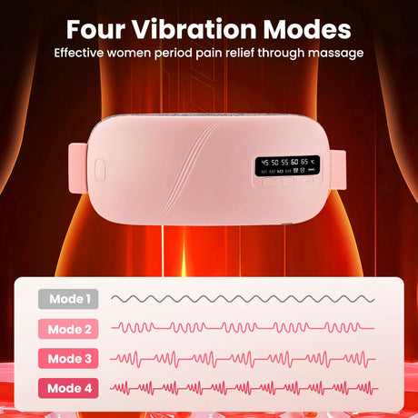 Electric Vibration Abdominal Massager 5 Levels Heating Pad For Menstrual Period Cramps Relief Waist Belly Warm Palace Belt